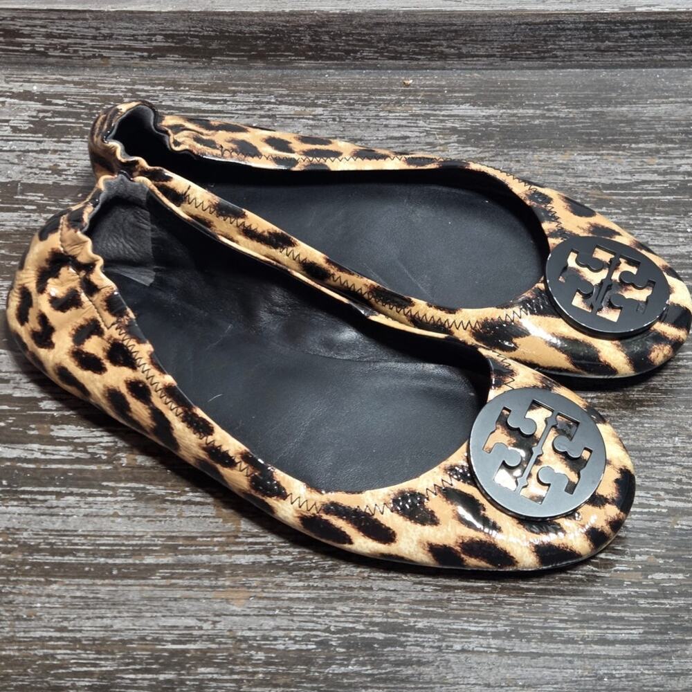 Tory Burch Women's Leopard Print Flexible Ballet Travel Flats Size 9